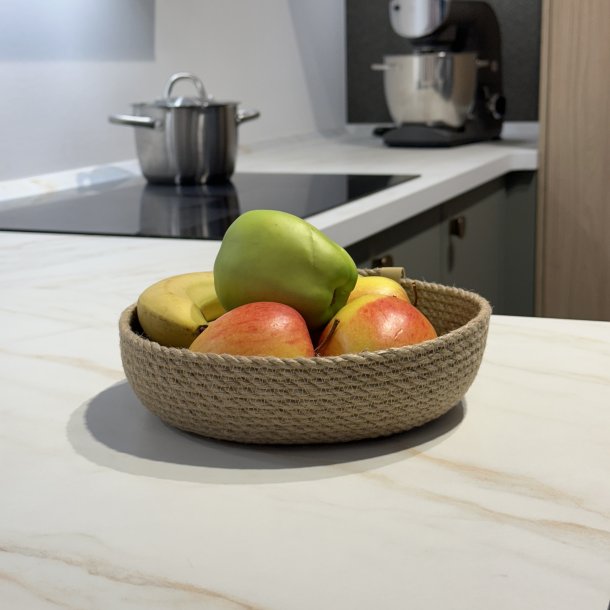 2 x Lille lav jute kurv  perfekt til frugt, snacks og hygge, natur (h6xd20)